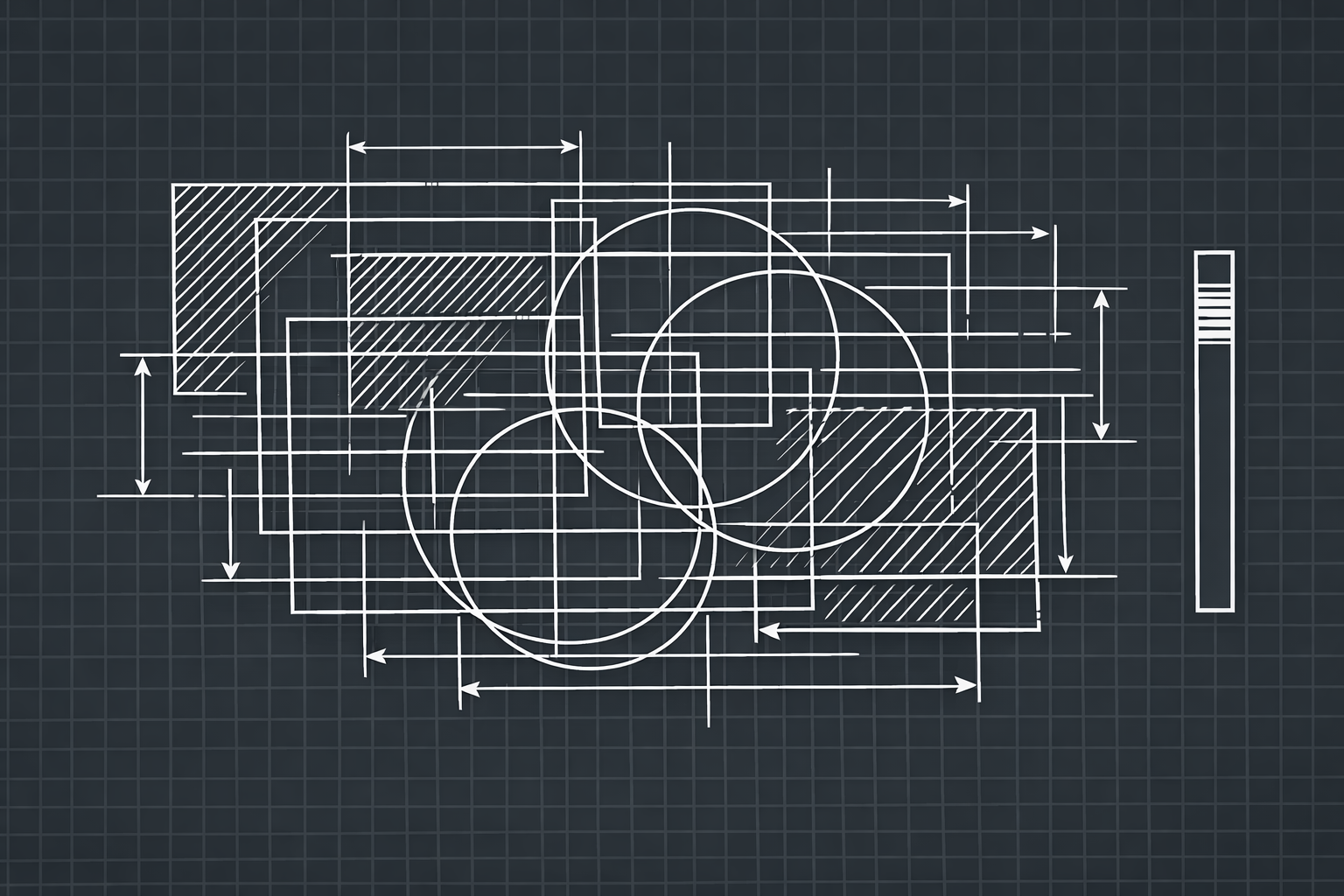 AutoCAD workspace showing color-coded layers separated into distinct planes