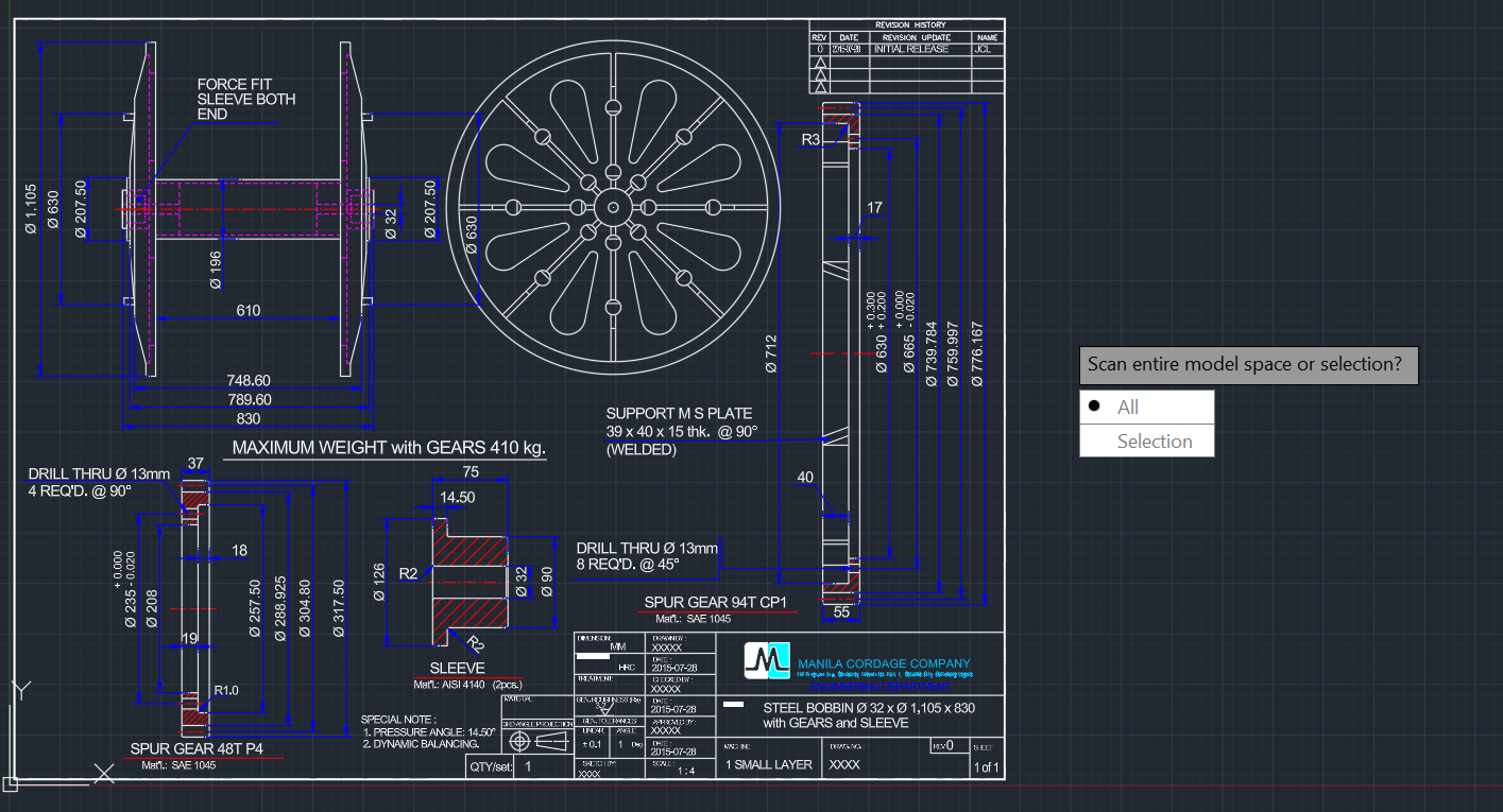 LayerGuard selection dialog for scan scope